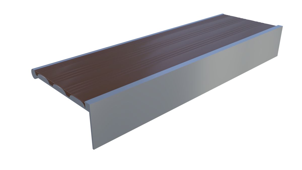 Kahve Lüks Merdiven Basamak Profili ALM+PVC